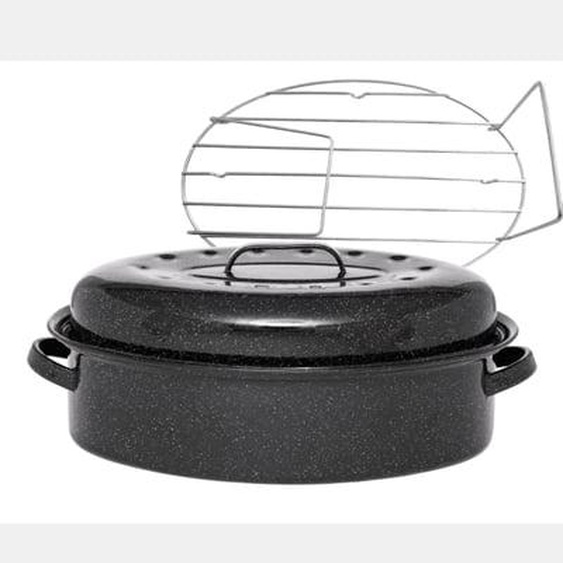 Cocotte en acier émaillé + grille inox, Roaster