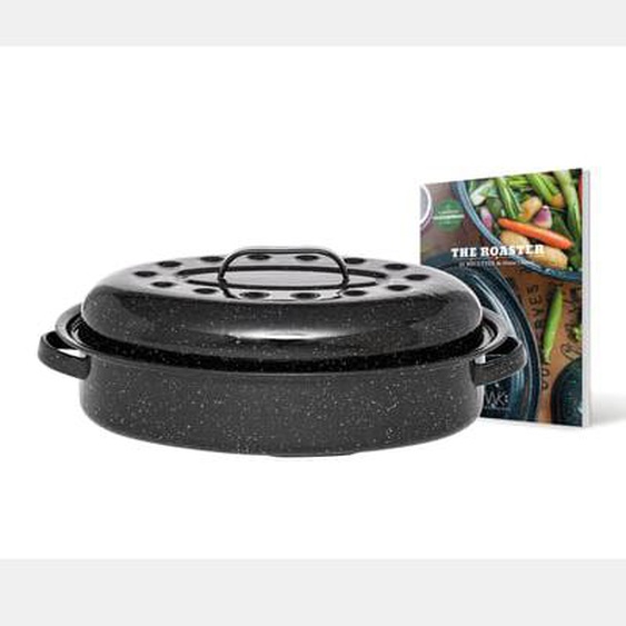 Cocotte en acier émaillé + livre de recette, Roaster
