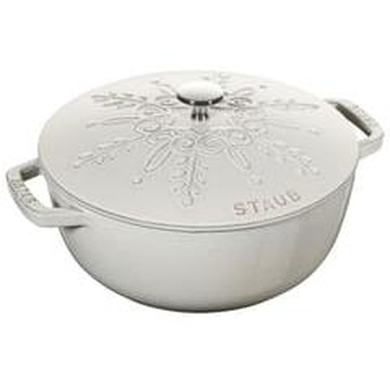 Cocotte Flocon de neige fonte émaillée truffe blanche Ø24 cm