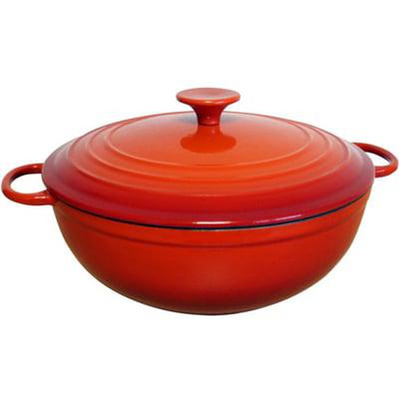 Cocotte fonte emaillee basse et couvercle