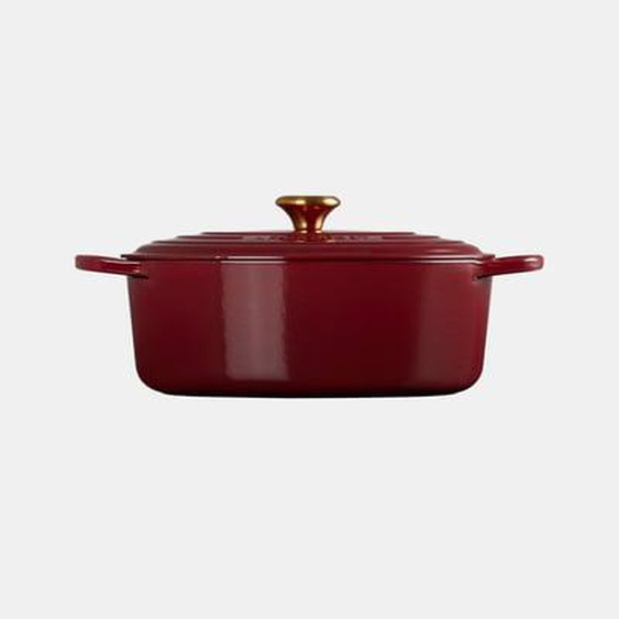 Cocotte ovale 31 cm  bouton doré - Fonte émaillée - Signature - Rhône