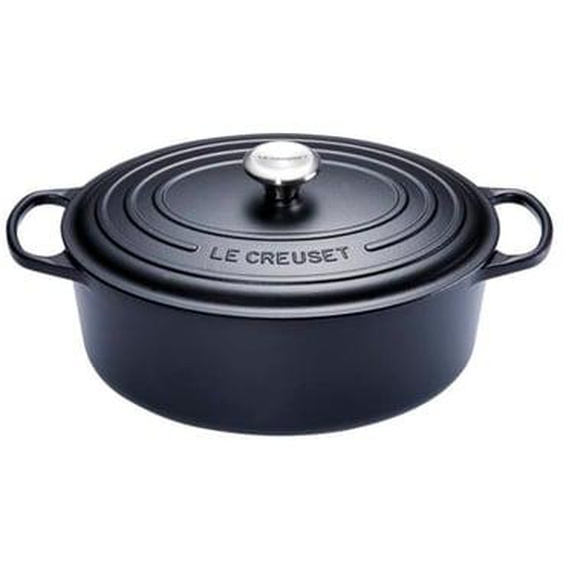 Cocotte ovale - fonte émaillée - noir - 31cm / 6,3 l