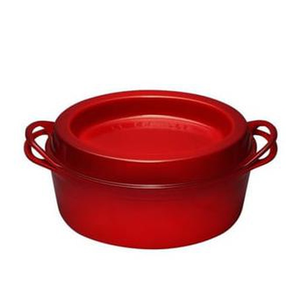 Cocotte ovale fonte émaillée rouge Ø32 cm 7,2 l