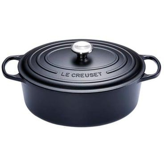 Cocotte ovale - fonte émaillée - noire - 33 cm / 7,5 l