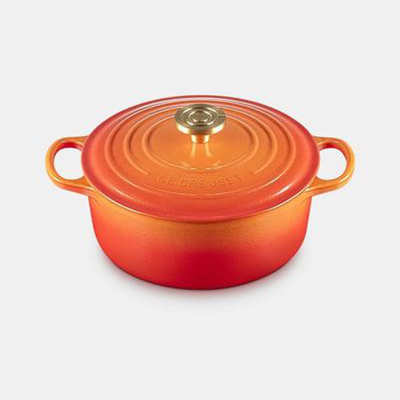 Cocotte ronde - Fonte émaillée - Flamme dorée - Ø24 cm / 4,2 l