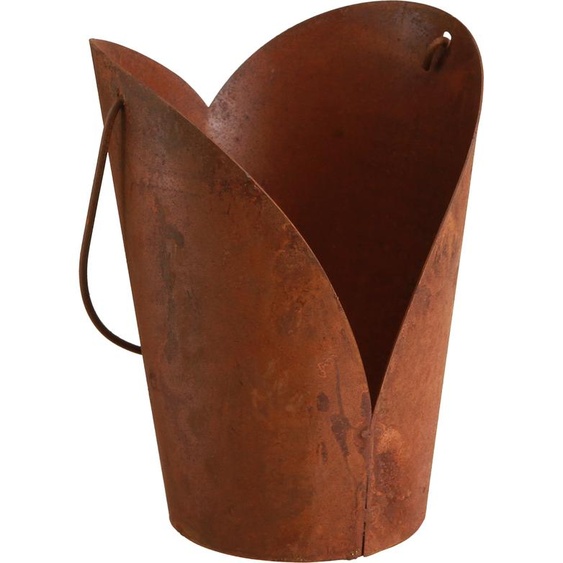 Coeur Déco Rouille Métal avec anse Déco Vintage 12x15,5cm 2pc