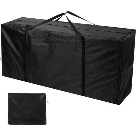 Coffre à coussins étanche noir avec poignées 122 x 40 x 55 cm - Oxford