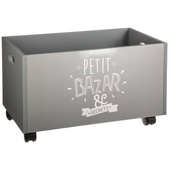 Coffre À Jouets À Roulettes Gris
