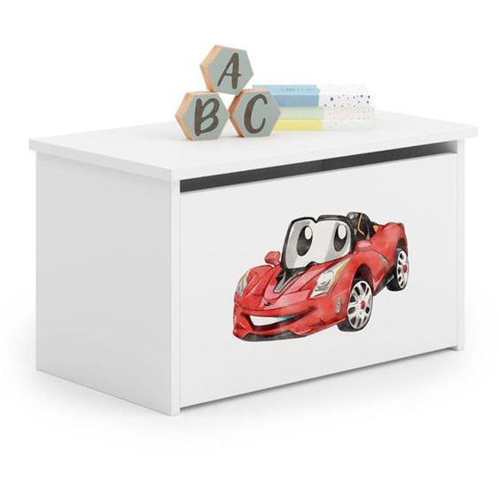 Coffre à jouets - Daria - Voiture - Rouge - Impression UV