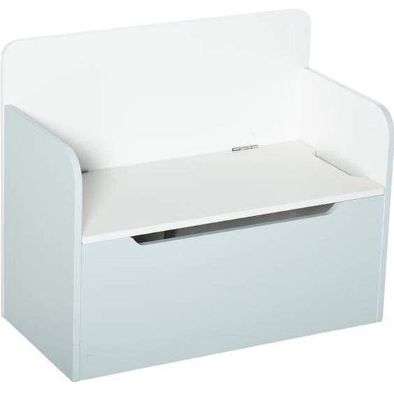 Coffre à jouets - HOMCOM - Banc de rangement en bois - Vérin pneumatique - Blanc