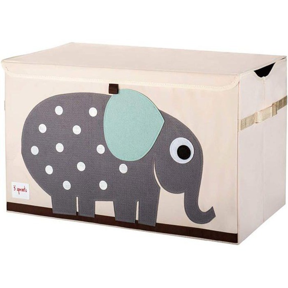 Coffre à jouets - WEBER - Elephant - Enfant - 100% Polyester - Gris