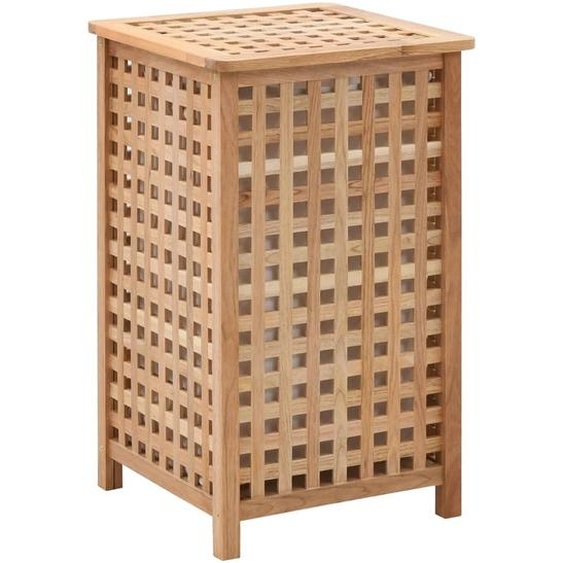 Coffre à linge 39 x 39 x 65 cm Bois de noyer massif