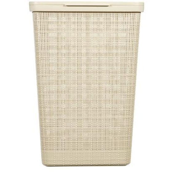 Coffre à linge en jute beige clair 58 l
