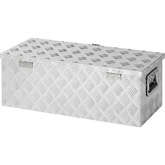 Boîte de rangement pour timon Boîte en aluminium en tôle striée pour voiture remorque caravane rectangulaire 760x320x270 mm