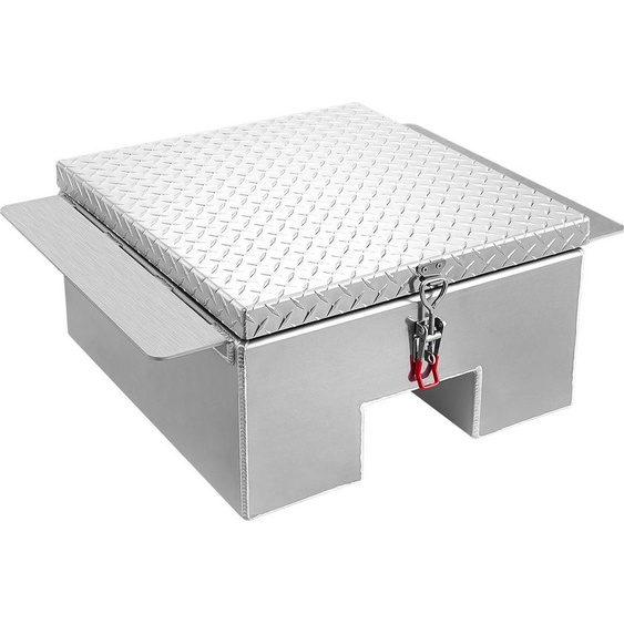 Coffre à outils pour surface de chargement - Coffre de rangement en aluminium - Tôle striée - Charge maximale 100 kg - 770 x 610 x 310 mm - Pour pick-up/remorque/camping-car