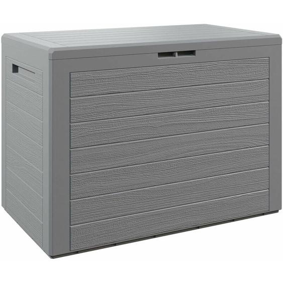 Casaria - Coffre de rangement 190 l Poignées latérales Malle de rangement Intérieur Extérieur Jardin Terrasse Balcon-Gris