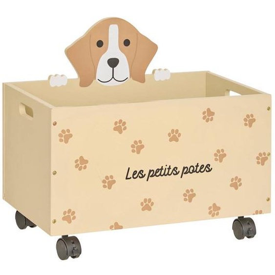 Coffre De Rangement À Roulettes - Scott Beige