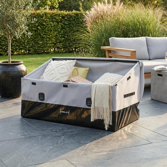 Coffre de rangement « Alanno » 560 L Acier 155 x 64 x 75 cm Gris / Noir