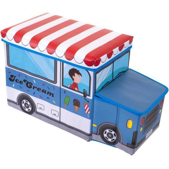 Coffre de rangement banc marchand de glace - BIECO - Bleu - 3 ans - Enfant - 55 x 26,5 x 31,5 cm - Mixte
