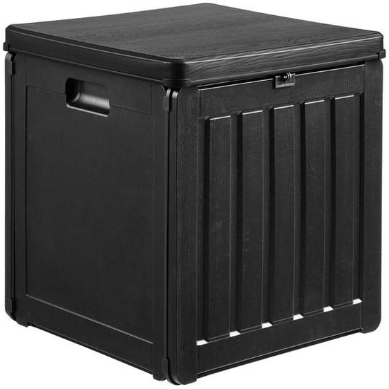 Coffre de rangement coussins Sobra en plastique noir 76 L — 42,8×42,8×46,4 cm