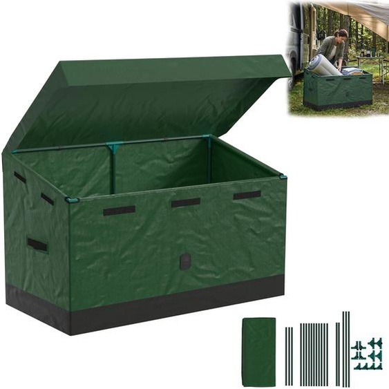 Coffre de rangement dextérieur XINZI pour le jardin, coffre de rangement 530 L, résistant aux intempéries et aux UV, avec toit en pente, espace de rangement pour balcon et terrasse