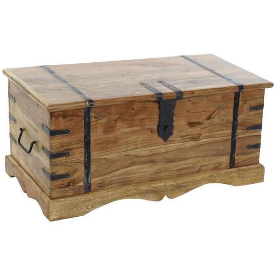 Coffre de rangement en bois dacacia coloris naturel - Longueur 90 x Profondeur 40 x Hauteur 40 cm