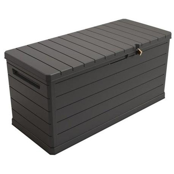 Coffre de rangement extérieur 350L - Coffre de Jardin Gris 118.5x52x57cm - Poignées de transport - Résistant à leau ArtPlast