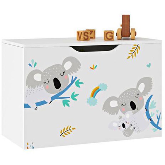 Coffre de rangement pour enfant 40 x 60 x 30 cm blanc / gris / bleu