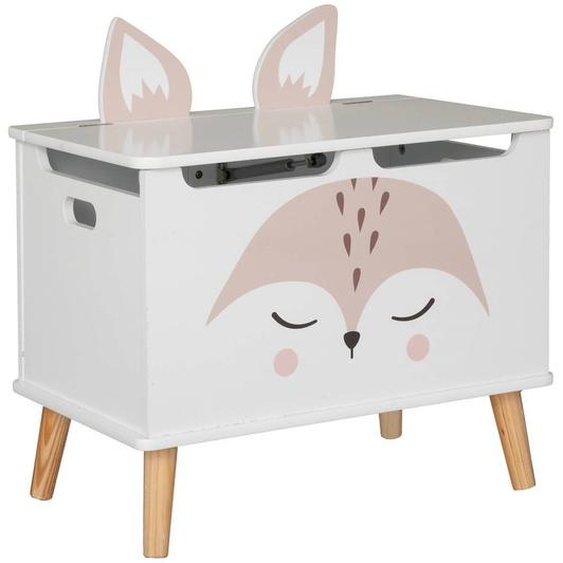 Coffre De Rangement Renard En Bois - Douceur Blanc