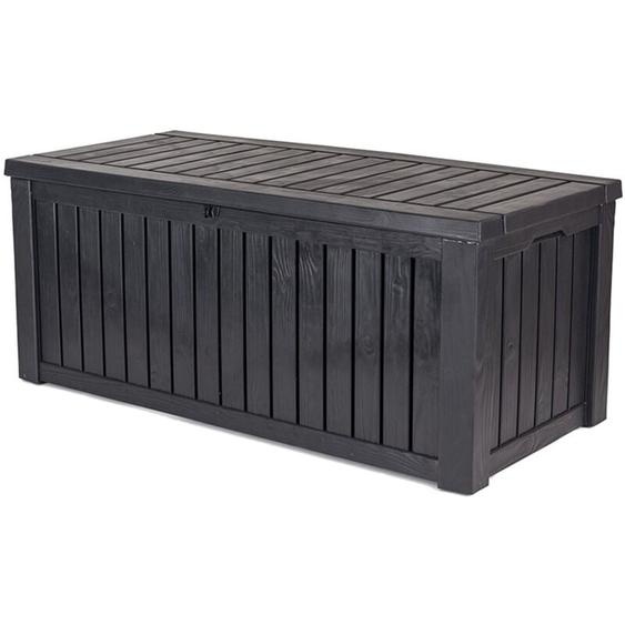 Coffre de rangement Rockwood en Résine, durable et résistante aux intempéries, Graphite, 570L - 155x72.4x64.4 cm - Keter