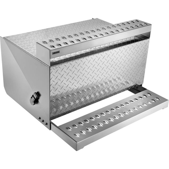 Coffre de sellette VEVOR, 790x770x485 mm, coffre à outils en aluminium, boîte de rangement pour laccès à la cabine du conducteur avec verrou amortisseur pour camions à plateau, grues & semi-remorques