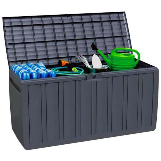 Coffre dextérieur - THINIA HOME - 270 Litres - Résine - Gris - 117x45,5x45,5x57cm