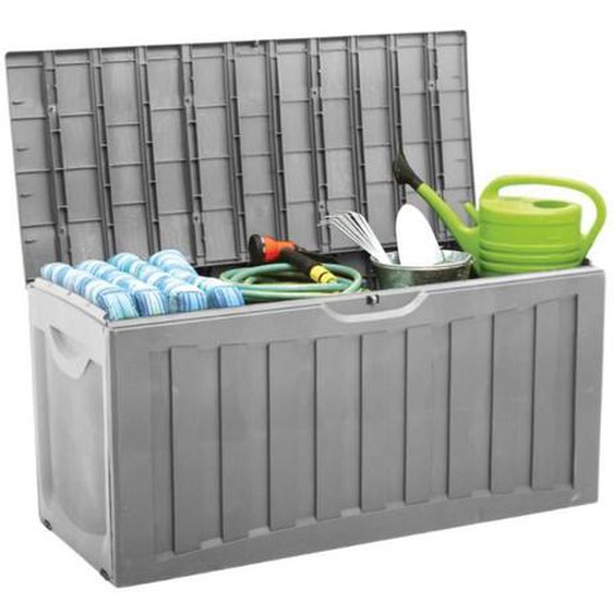 Coffre dextérieur en résine 340 litres 118x53x57cm Thinia Home. Gris