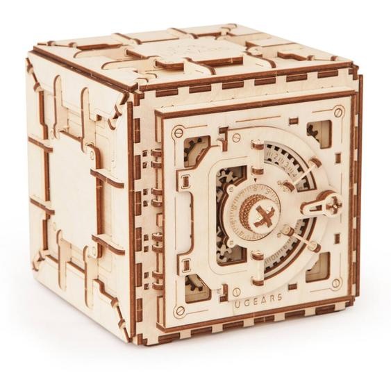 Coffre-fort Mécanique En Bois À Construire – Puzzle 3d Éducatif Et Ludique Pour Enfants Brown