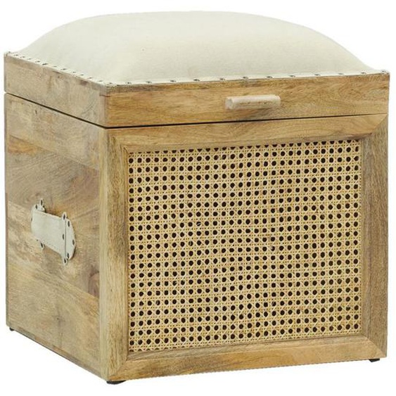 Coffre pouf carré en manguier