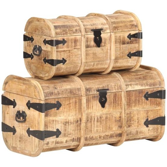 Coffres de rangement 2 pcs Bois de manguier massif