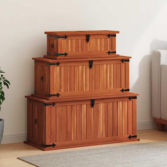 Coffres de rangement 3 pcs Bois dacacia solide