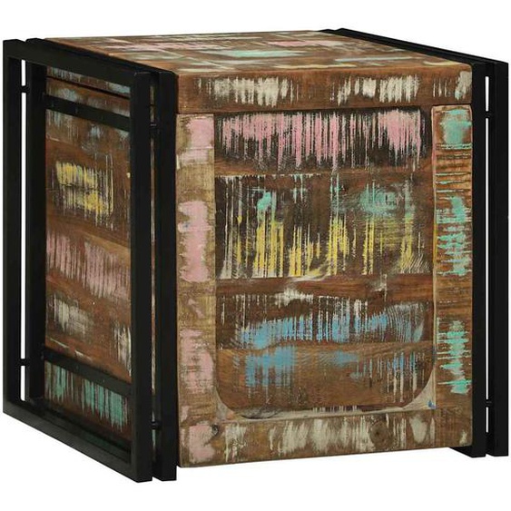 Boîte de rangement 50 x 50 x 50 cm Bois Recyclé Solide