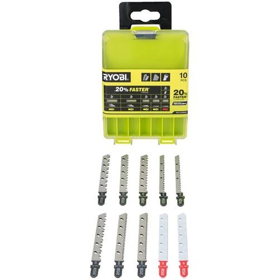 Coffret 10 lames spéciales scie sauteuse sans fil ONE+ bois - métal - plastique