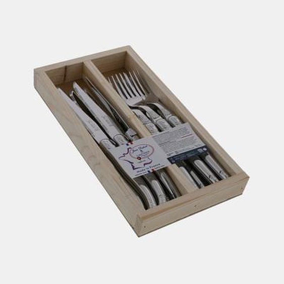 Coffret 12 pièces avec range couverts - inox