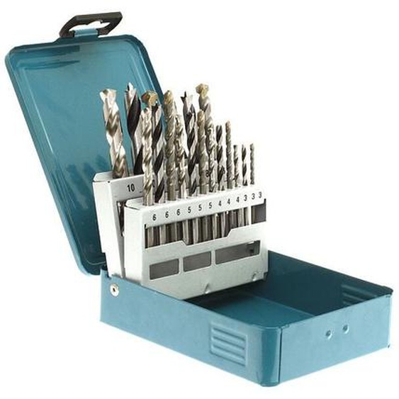 Coffret 18 forets cylindriques pour bois, acier, béton - D-46202 Makita
