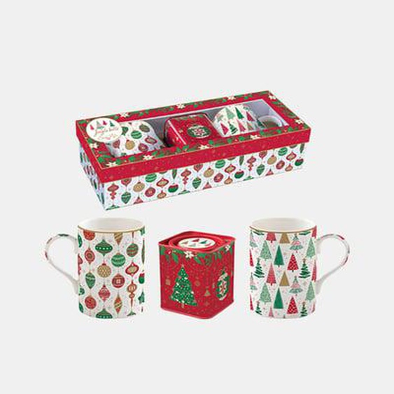 Coffret 2 mugs et boite à thé