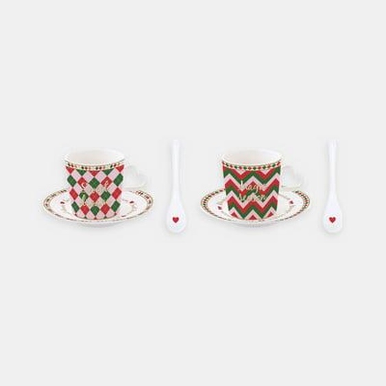 Coffret 2 tasses à café avec soucoupes - 10 cl