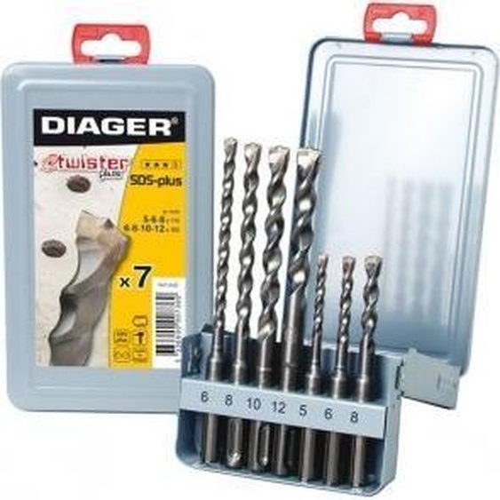 Coffret 7 forets béton DIAGER SDS+ - 105D