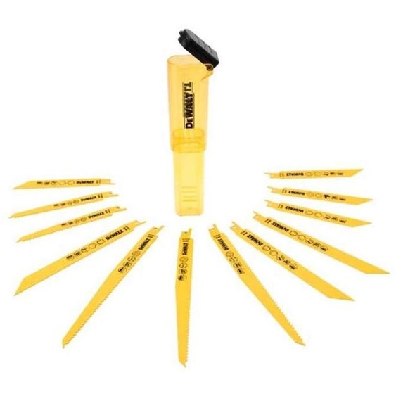 Coffret de 12 lames de scie sabre DEWALT DT2445-QZ Bi-Métal