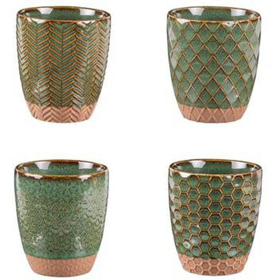 Coffret de 4 gobelets Jaspe  cl vert