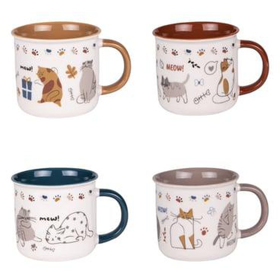 Coffret de 4 mugs Chat  cl
