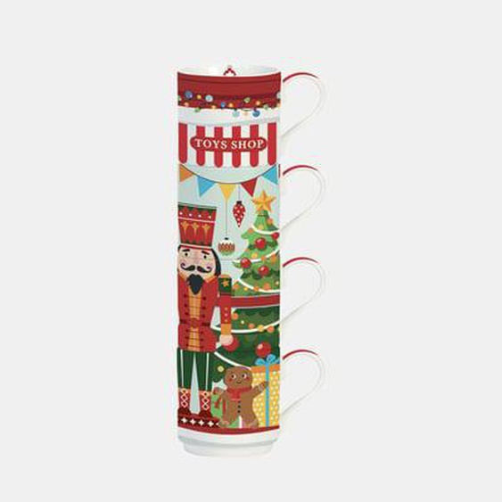 Coffret de 4 mugs empilables