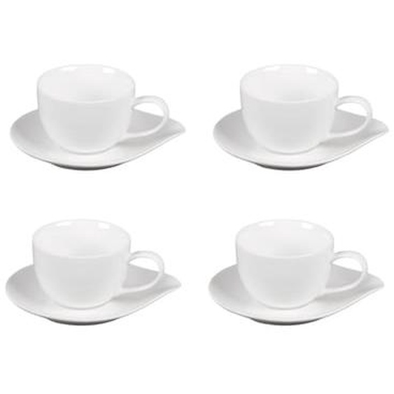 Coffret de 4 tasses à thé avec sous tasses  cl Pétale
