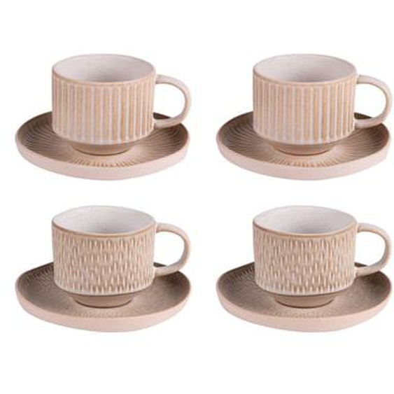 Coffret de 4 tasses avec sous tasses Miyaki